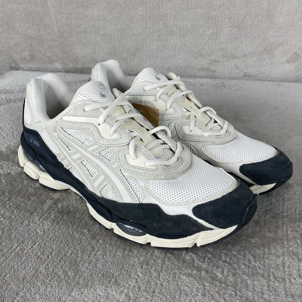 Asics Gel-NYC Shoes Mens Size 13 Cream Cement Grey Suede Running Sneaker NEW